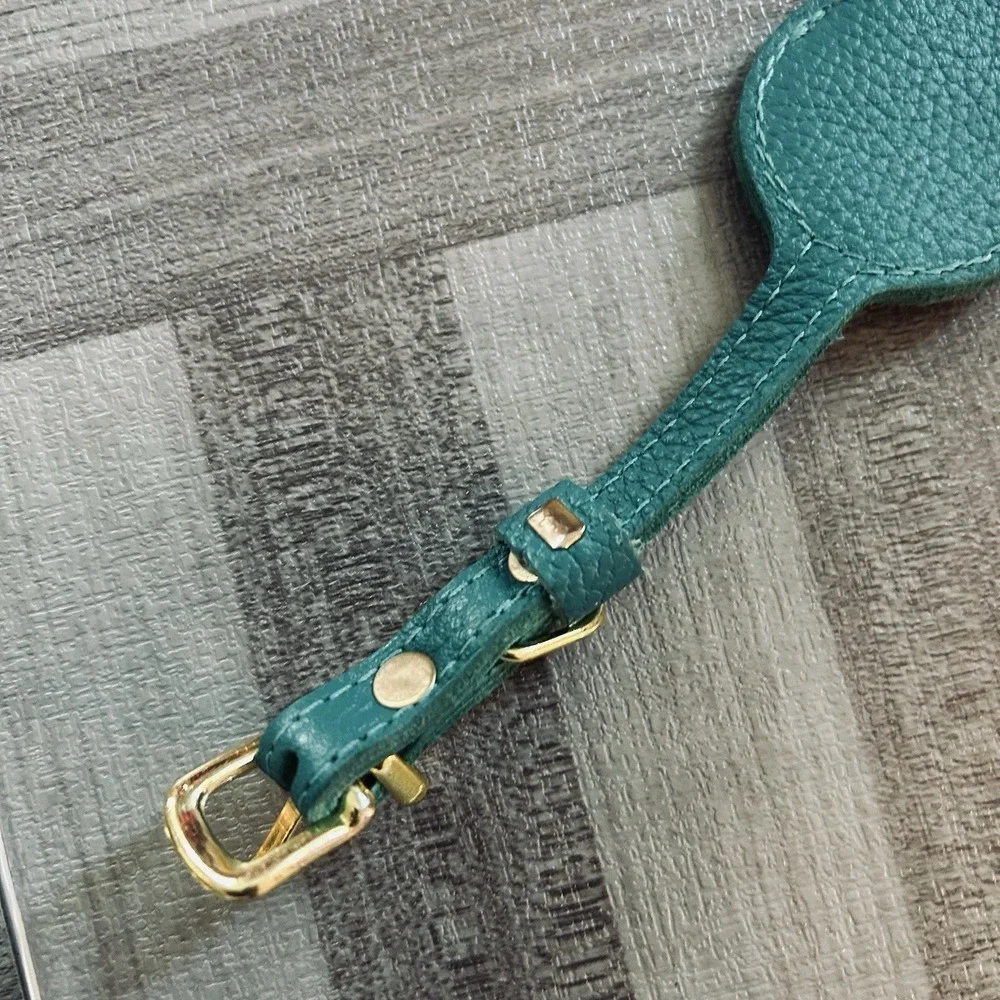 AirTag holder cat collar! Green Leather One-Piece Strap